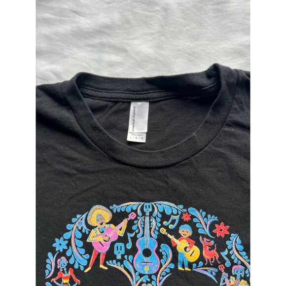 American Apparel Disney/Pixar Coco Colorful Skull Graphic Tee | Large - Picture 3 of 5
